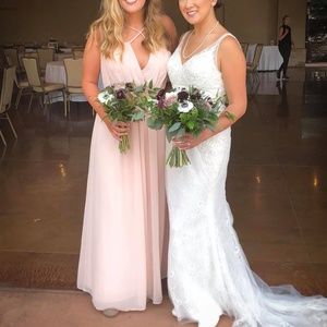 Unique Pale Pink Bridesmaid Dress